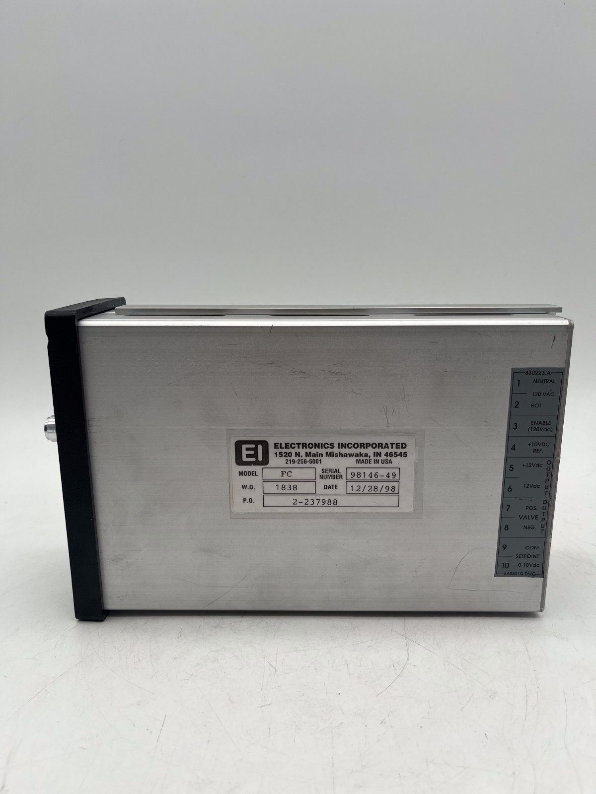 ELECTRONICS INCORPORATED MAGNAVALVE SHOT FLOW CONTROLLER MODEL FC, Thumbnail 5