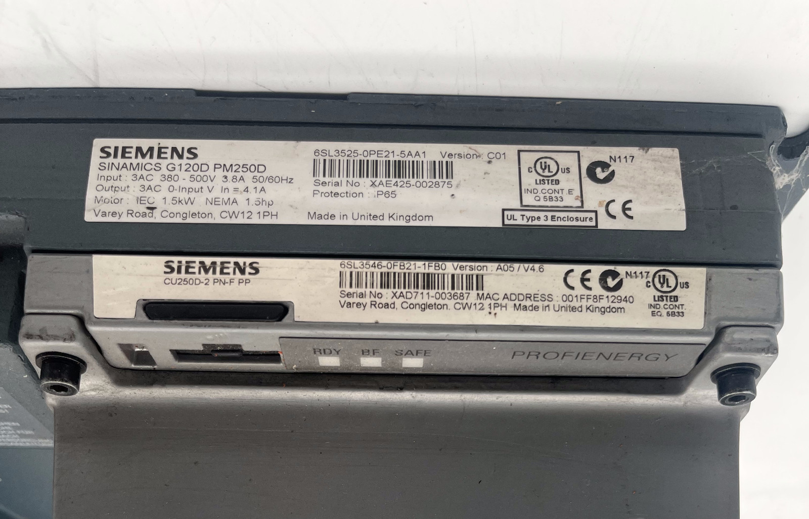 Siemens 6SL3525-0PE21-5AA1 + 6SL3546-0FB21-1FB0 Ver. A05 / V4.6 XAD711-003687, Siemens, Bild 2 von 7