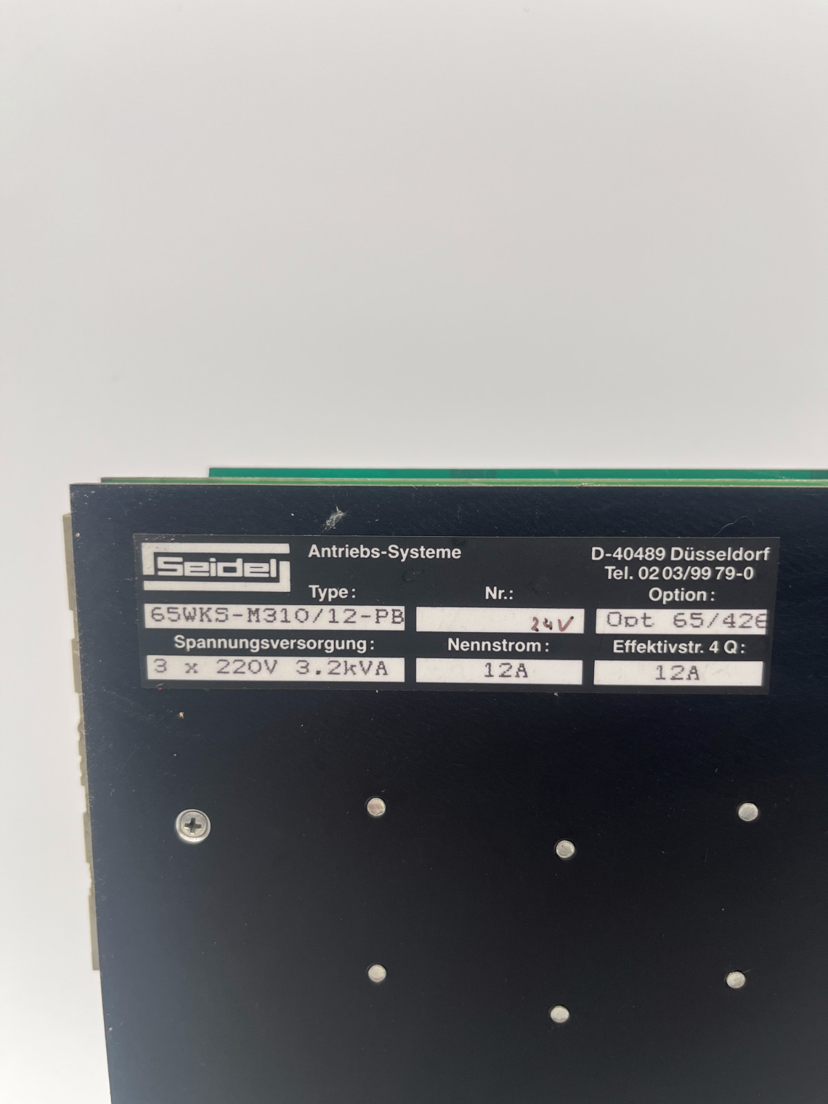 Seidel Servoantrieb 65WKS-M310/12-PB | 3 x 220V 3,2kVA 12A Opt 65/426, Seidel, Bild 3 von 6