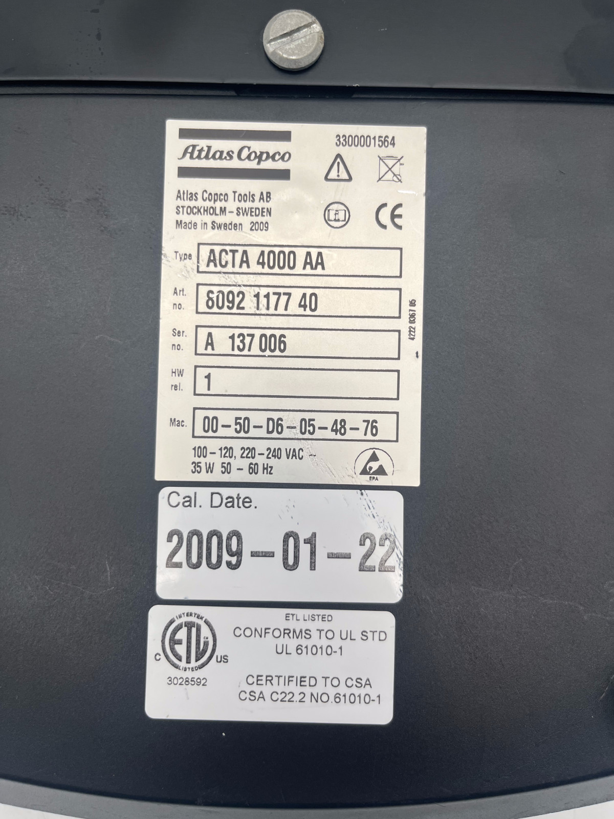 Atlas Copco ACTA 4000 AA Drehmomentkalibrator Kalibration Equipment 8092 1177 40, Atlas Copco, Bild 2 von 6