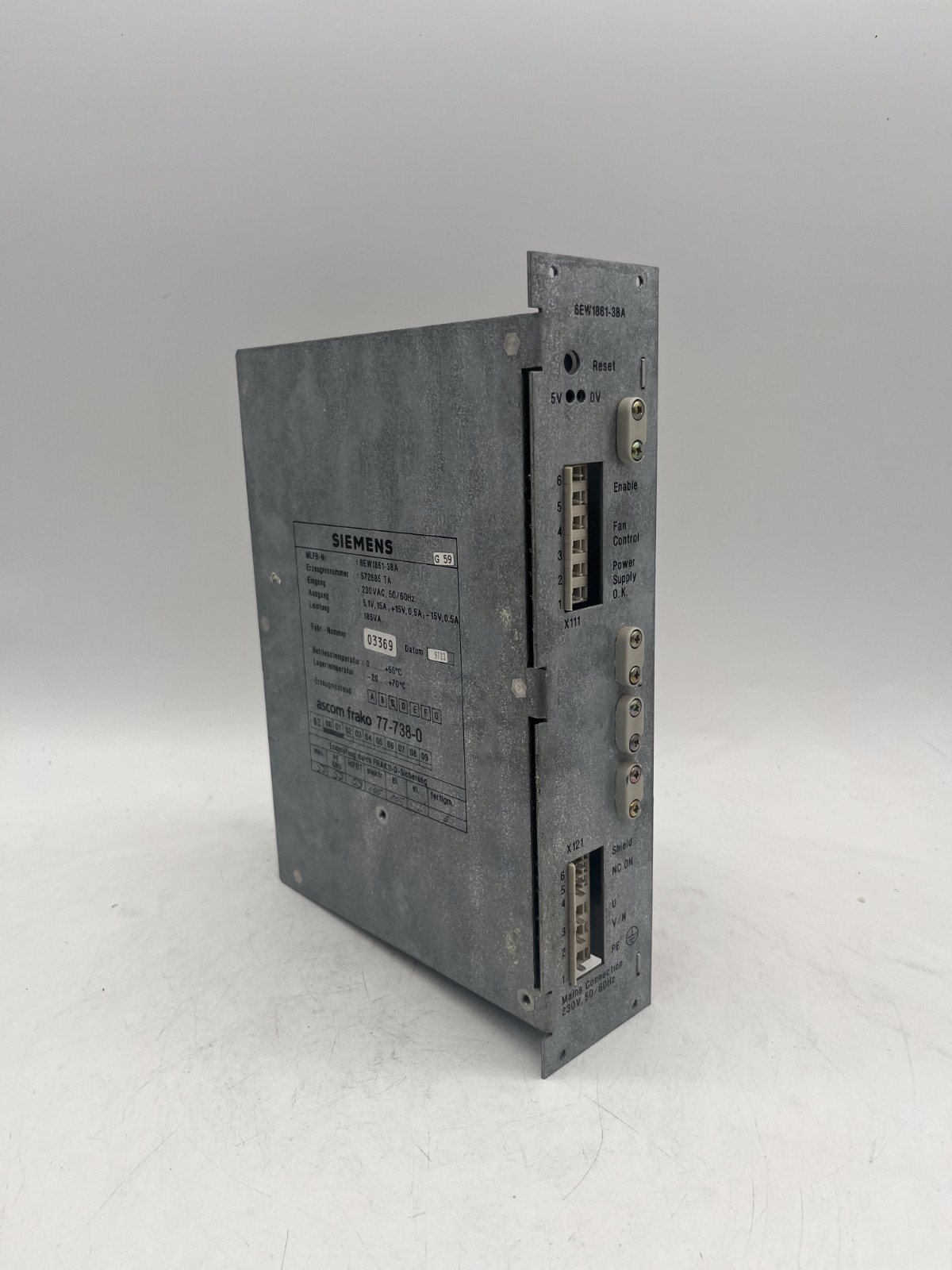 SIEMENS 6EW1861-3BA SINUMERIK Stromversorgung 230VAC 185VA 572685 TA, Siemens, Bild 3 von 6