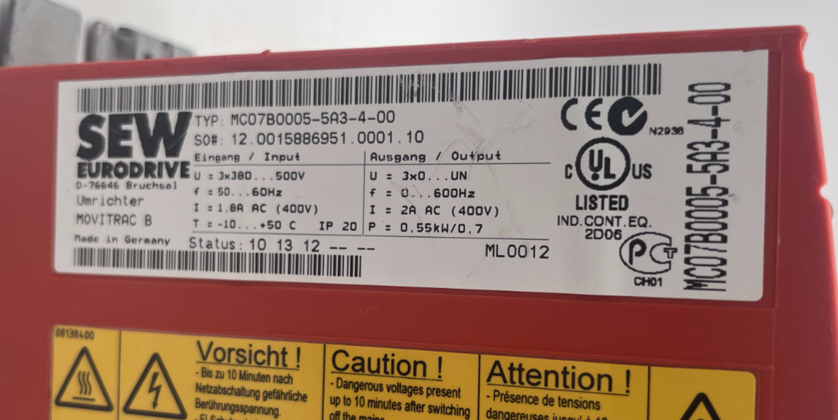 SEW EURODRIVE Movitrac B MC07B0005-5A3-4-00 0,55kw Inverter, SEW, Bild 2 von 6