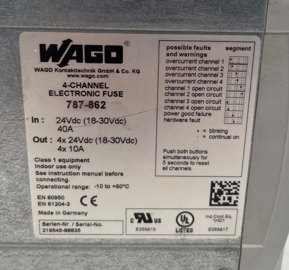 WAGO 787-862 4-Channel Electronic Fuse 24 V/DC 10A 240W, WAGO, photo 2 of 10