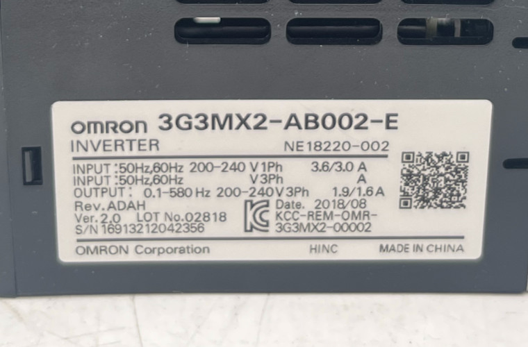 OMRON 3G3MX2-AB002-E Inverter | inverter 0.2KW 220V | NE18220-002, OMRON, photo 2 of 8