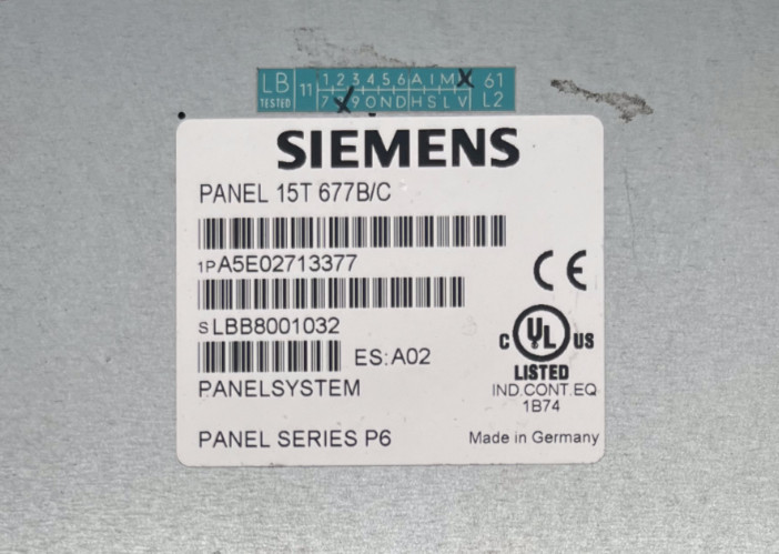Siemens Simatic Panel 15T 677B/C A5E02713377 Ver. A02 | Panel Series P6, Siemens, Bild 2 von 5