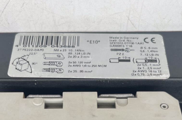 Siemens 3TF52 power contactor 3TF5222-0AF0 E:10 | 90KW 3POLIG 110V AC SPULE, Siemens, photo 3 of 8