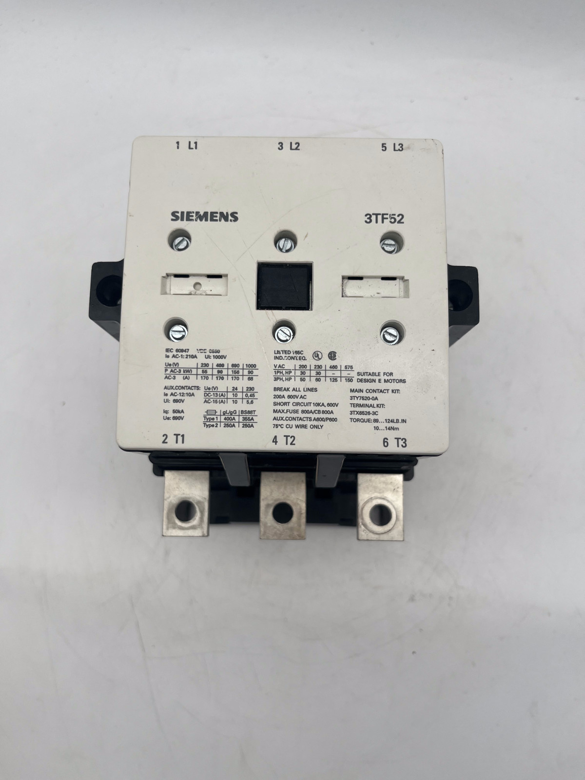 Siemens 3TF52 power contactor 3TF5222-0AF0 E:10 | 90KW 3POLIG 110V AC SPULE, Siemens, photo 6 of 8