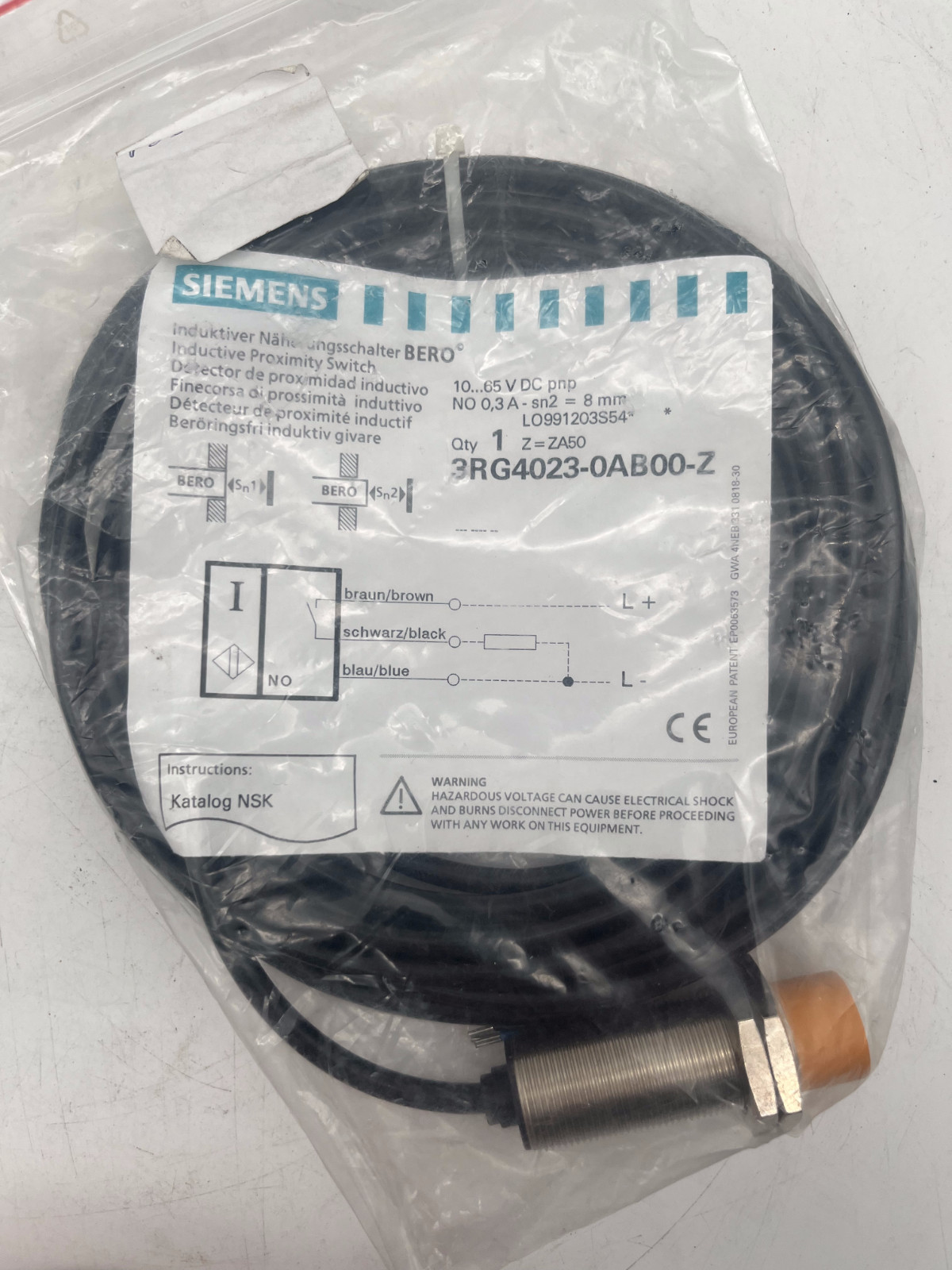 SIEMENS 3RG4023-0AB00 Proximity Switch Sensor, Siemens, photo 2 of 4